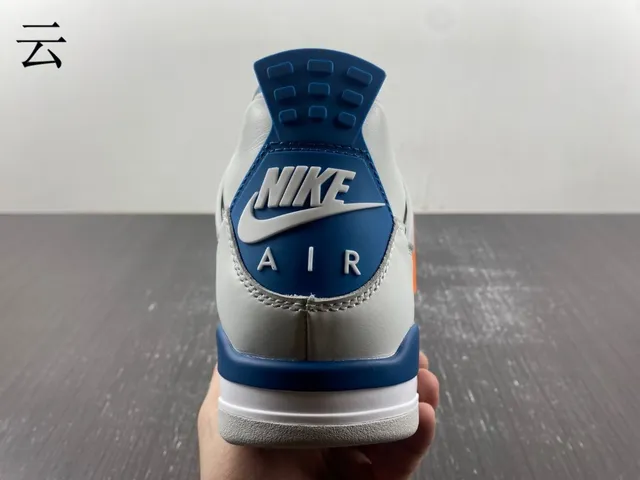 Nike Air Jordan 4 Light Gray and Royal Blue Basketball Shoes 12