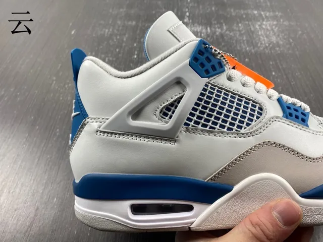 Nike Air Jordan 4 Light Gray and Royal Blue Basketball Shoes 14