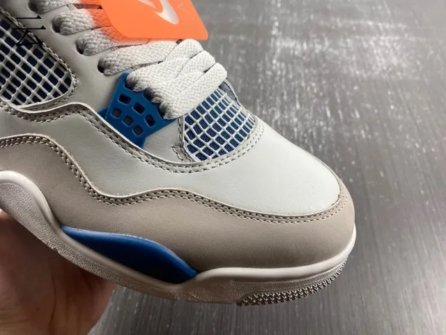 Nike Air Jordan 4 Light Gray and Royal Blue Basketball Shoes 16