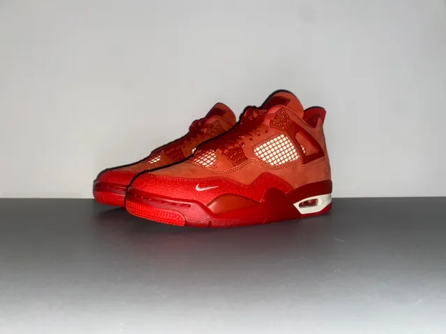 Nike Air Jordan 4 Red Monochrome Basketball Shoes 12