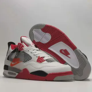 Nike Air Jordan 4 White Red Black Basketball Shoes