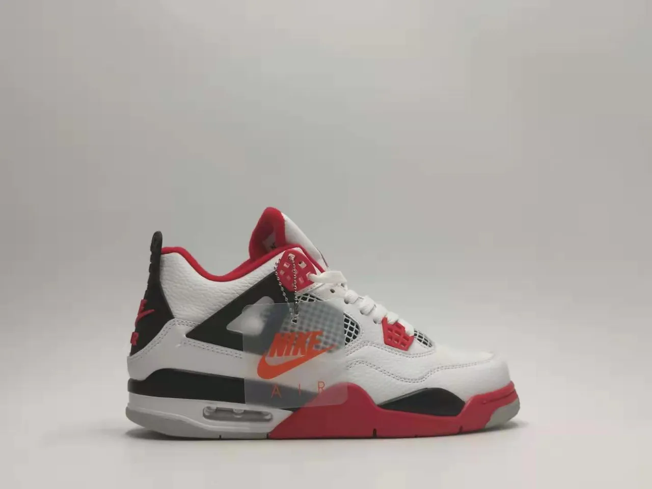 Nike Air Jordan 4 White Red Black Basketball Shoes 3