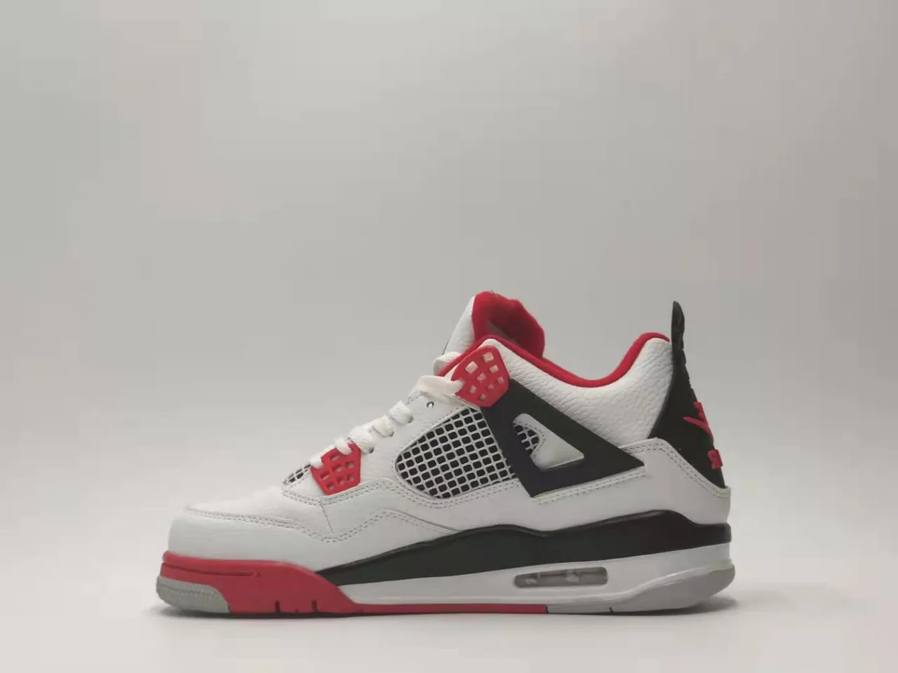 Nike Air Jordan 4 White Red Black Basketball Shoes 4