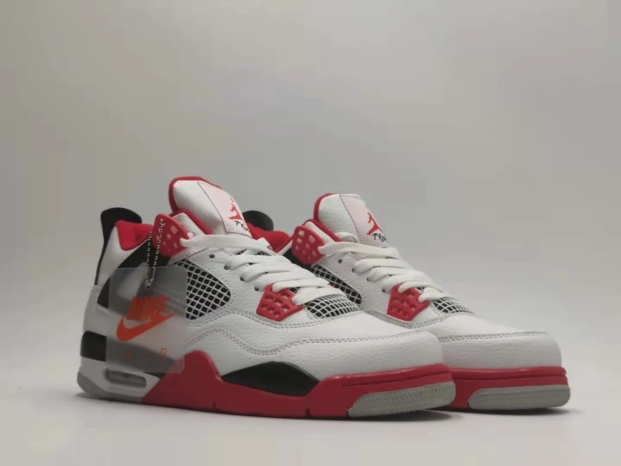 Nike Air Jordan 4 White Red Black Basketball Shoes 6