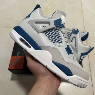 Nike Air Jordan 4 White Royal Blue Basketball Shoes