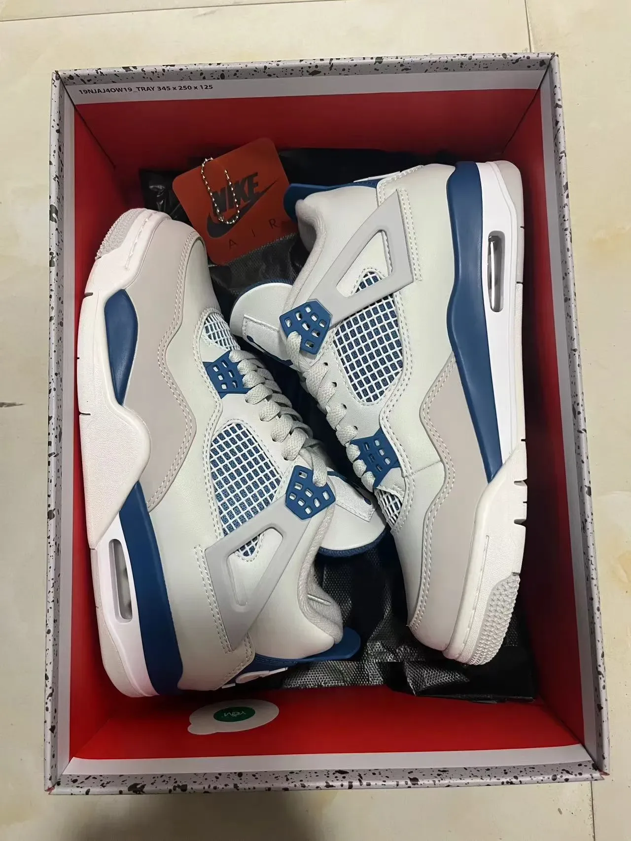 Nike Air Jordan 4 White Royal Blue Basketball Shoes 3
