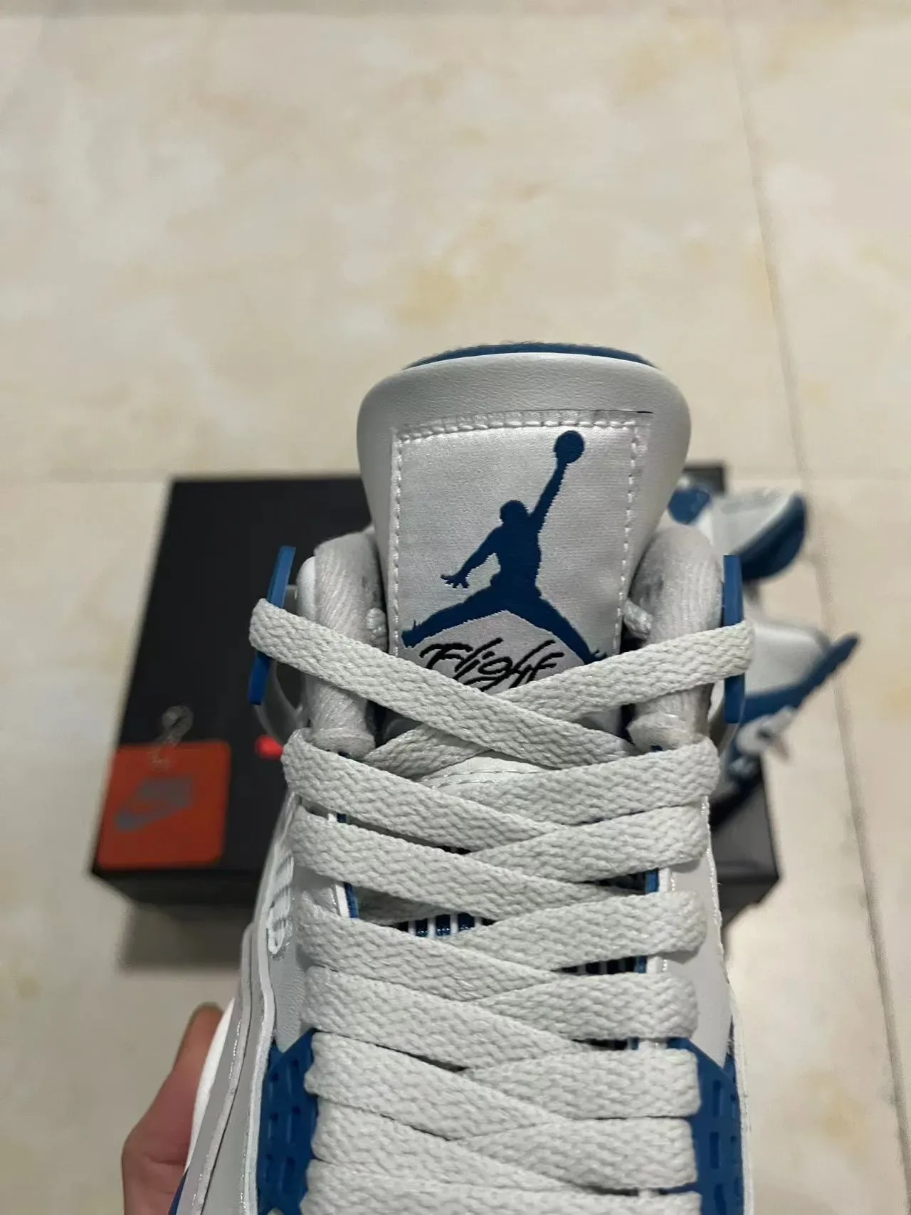 Nike Air Jordan 4 White Royal Blue Basketball Shoes 9