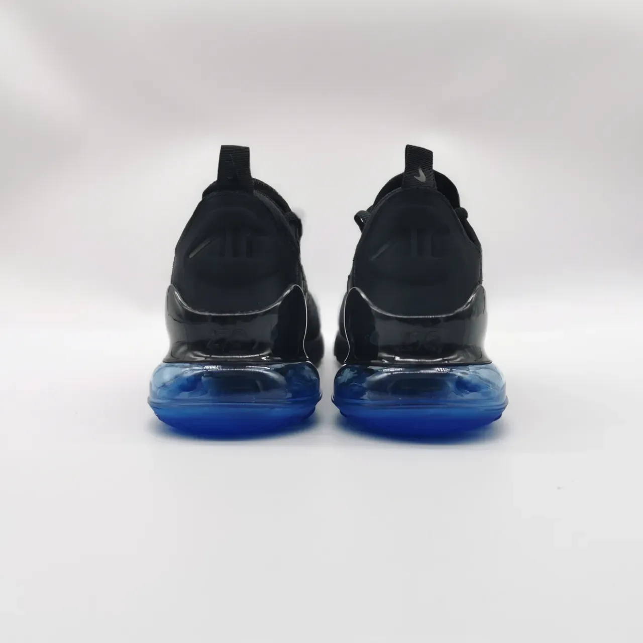 Nike Air Max 270 Black Blue Engineered Knit Upper Full-Length Visible Unit Lifestyle Sneakers 4