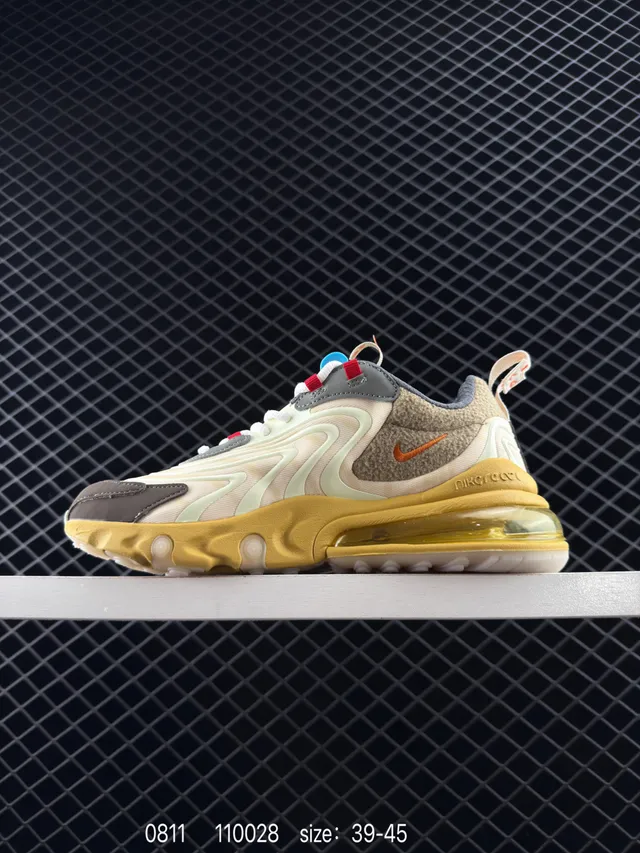 Nike Air Max 270 React Beige Mustard Chunky Sneakers 5