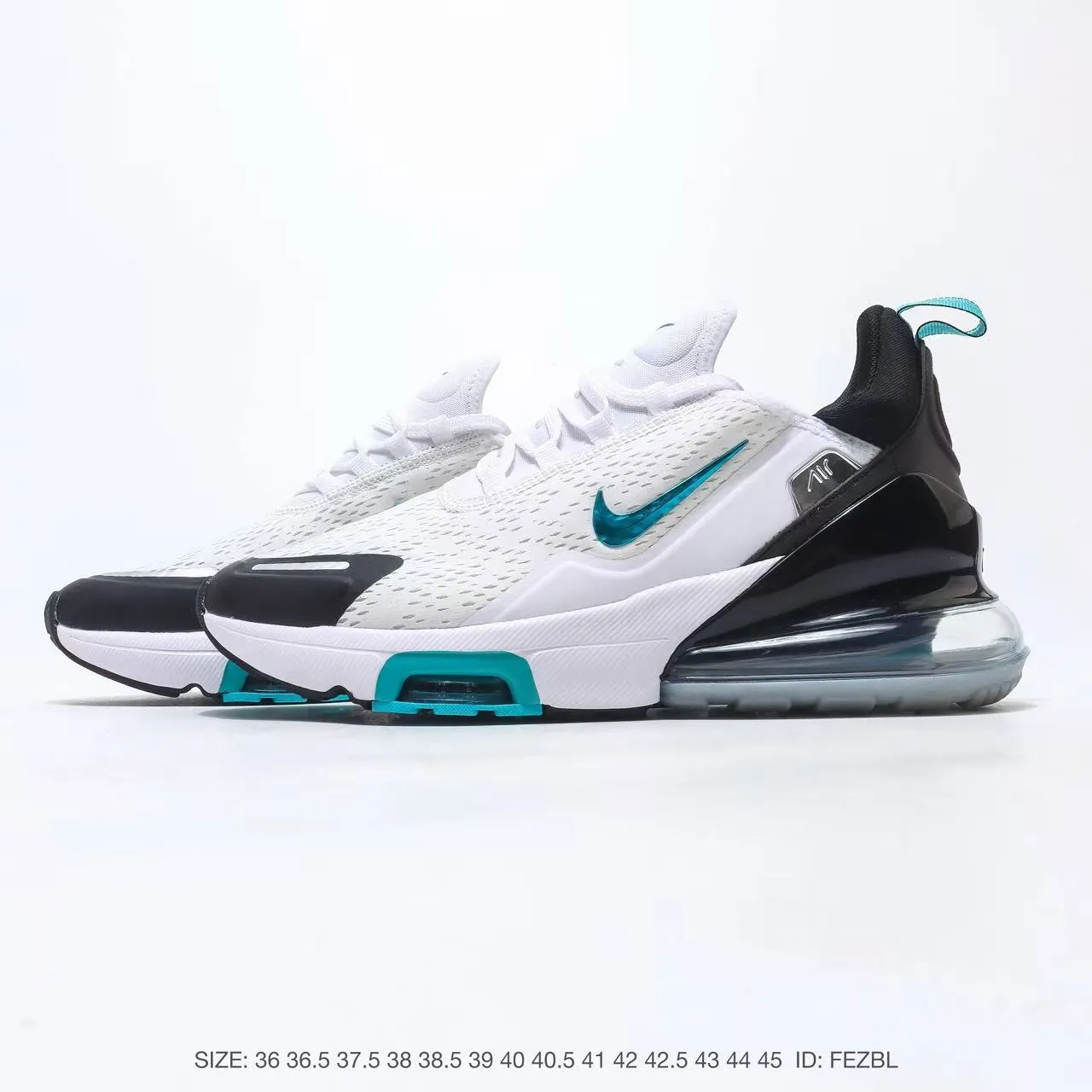 Nike Air Max 270 White Black Turquoise Lifestyle Sneakers 3