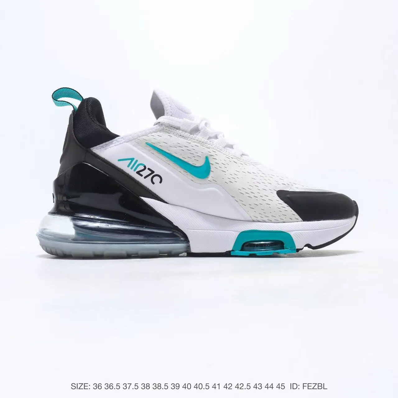 Nike Air Max 270 White Black Turquoise Lifestyle Sneakers 4