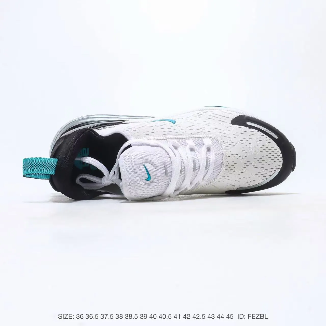 Nike Air Max 270 White Black Turquoise Lifestyle Sneakers 5