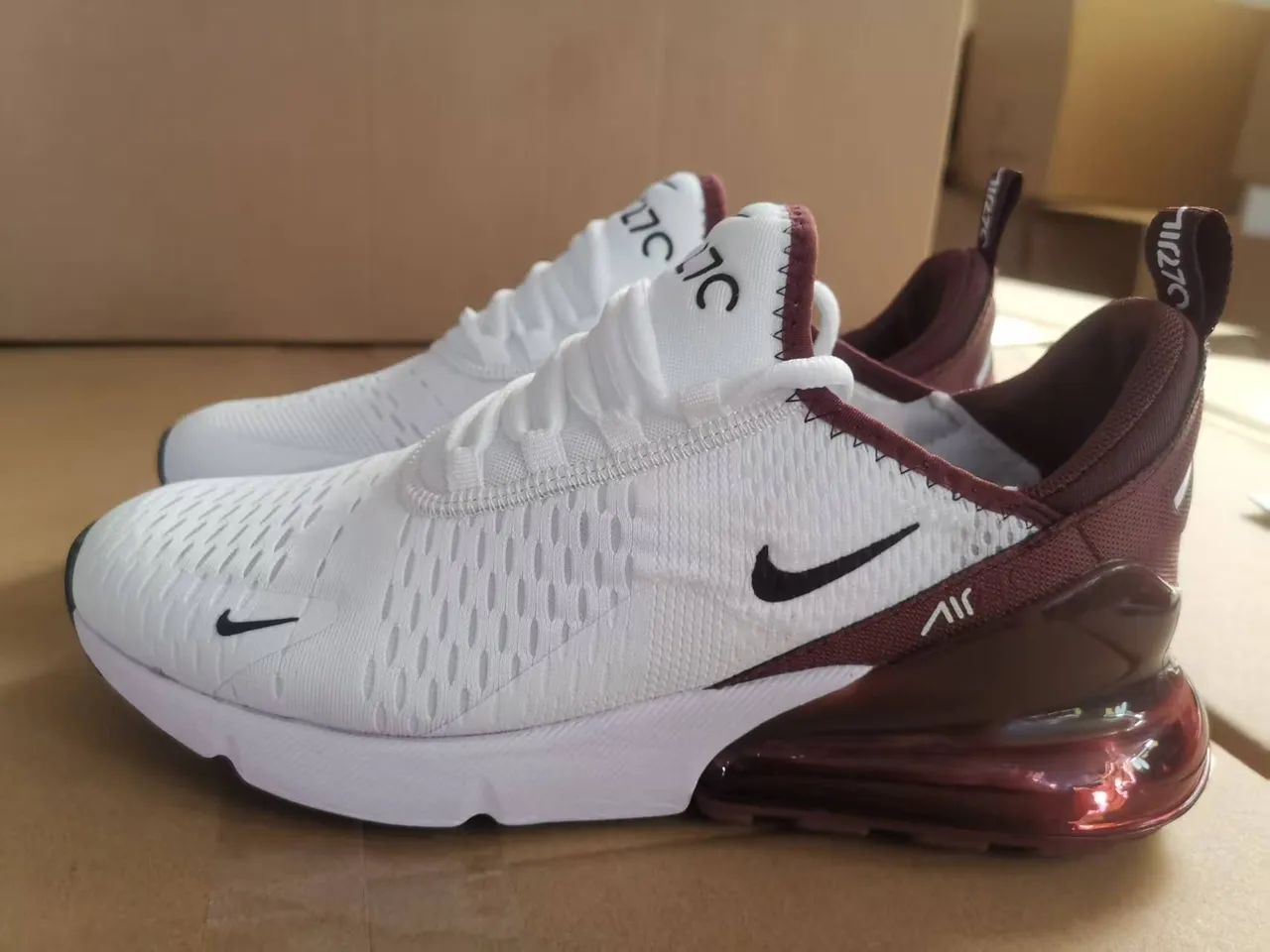 Nike Air Max 270 White Burgundy Lifestyle Sneakers 2