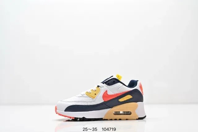 Nike Air Max 90 White Black Orange Lifestyle Sneakers 4