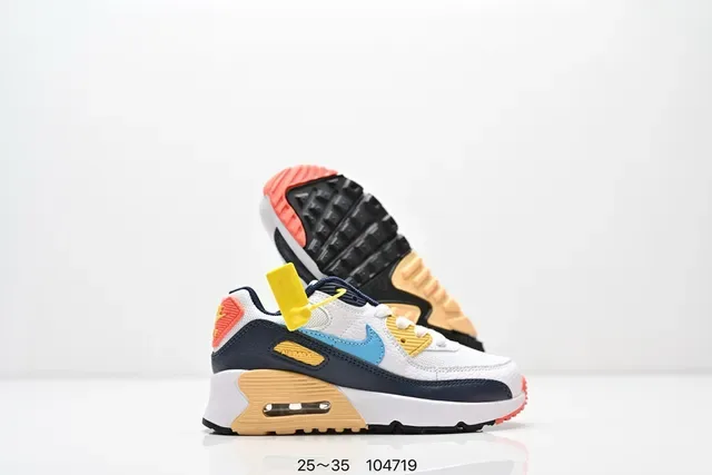 Nike Air Max 90 White Black Orange Lifestyle Sneakers 6