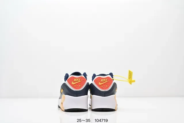 Nike Air Max 90 White Black Orange Lifestyle Sneakers 8