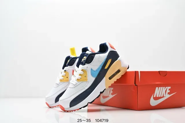 Nike Air Max 90 White Black Orange Lifestyle Sneakers 10