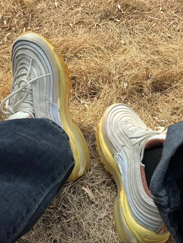 Nike Air Max 97 Beige Yellow Blue Lifestyle Sneakers 2