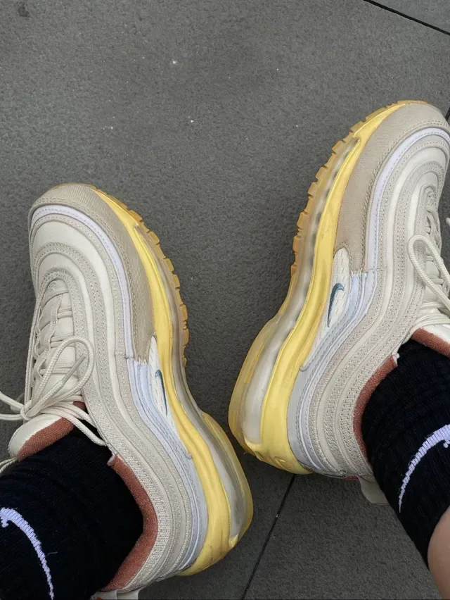 Nike Air Max 97 Beige Yellow Blue Lifestyle Sneakers 3