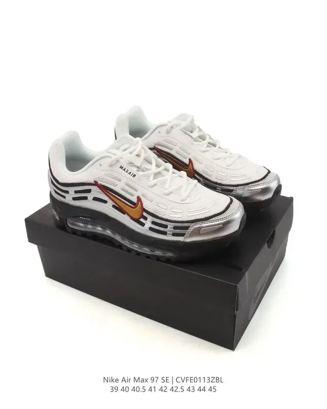 Nike Air Max 97 SE White Silver Black Gold Red Lifestyle Sneakers 2