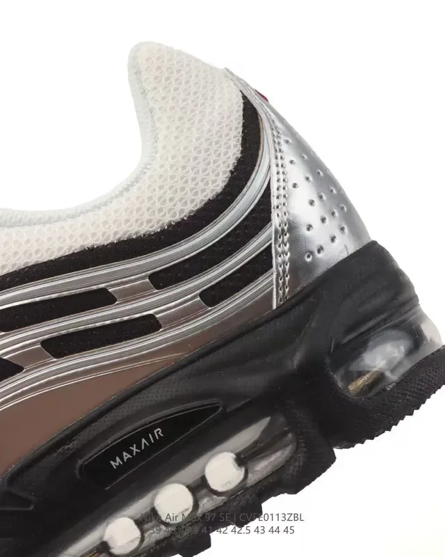 Nike Air Max 97 SE White Silver Black Gold Red Lifestyle Sneakers 3