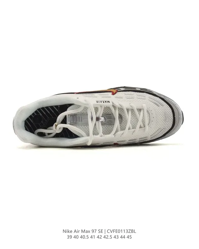Nike Air Max 97 SE White Silver Black Gold Red Lifestyle Sneakers 7