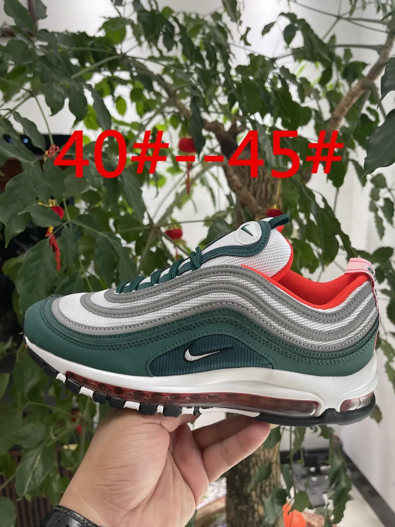 Nike Air Max 97 White Blue Wavy Layered Upper Visible Cushioning Lifestyle Sneakers 2