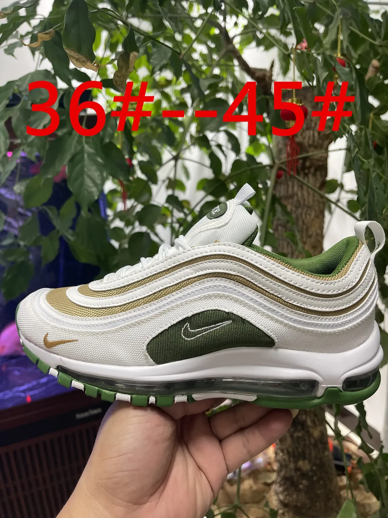 Nike Air Max 97 White Blue Wavy Layered Upper Visible Cushioning Lifestyle Sneakers 3