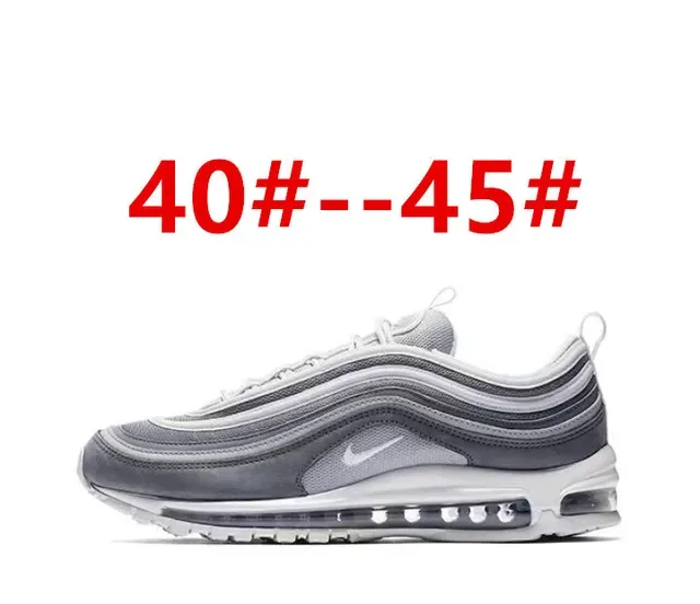 Nike Air Max 97 White Blue Wavy Layered Upper Visible Cushioning Lifestyle Sneakers 8