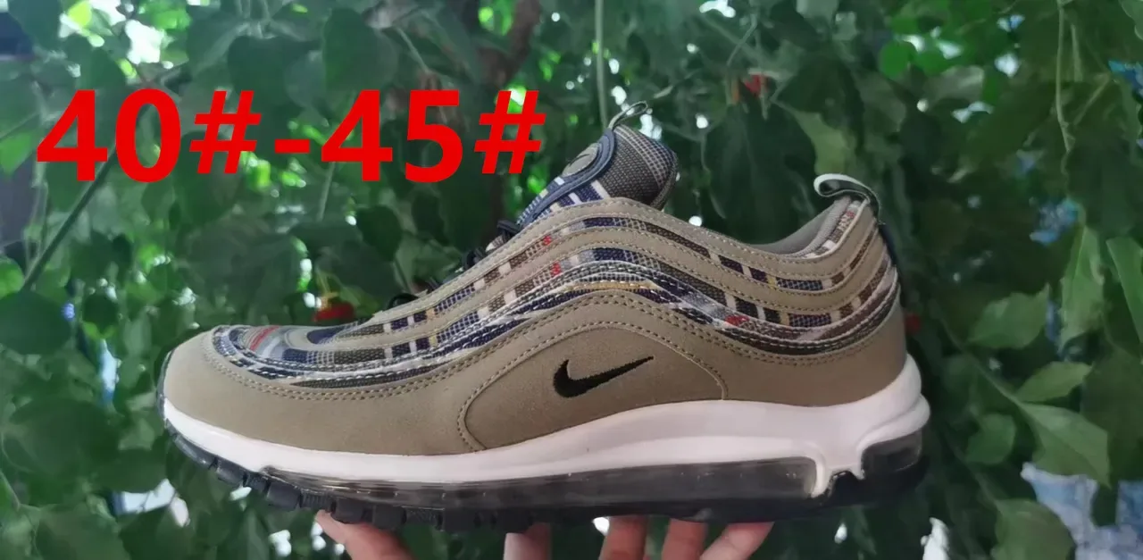 Nike Air Max 97 White Blue Wavy Layered Upper Visible Cushioning Lifestyle Sneakers 13