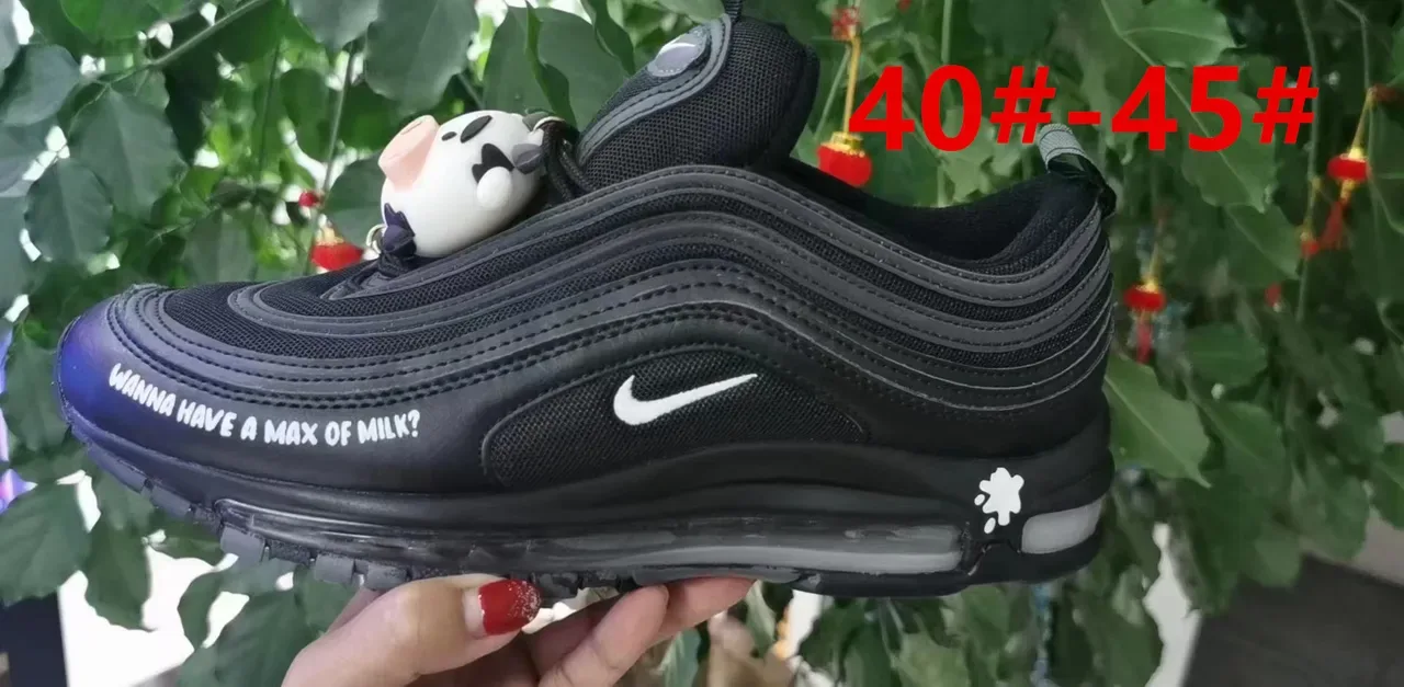 Nike Air Max 97 White Blue Wavy Layered Upper Visible Cushioning Lifestyle Sneakers 14