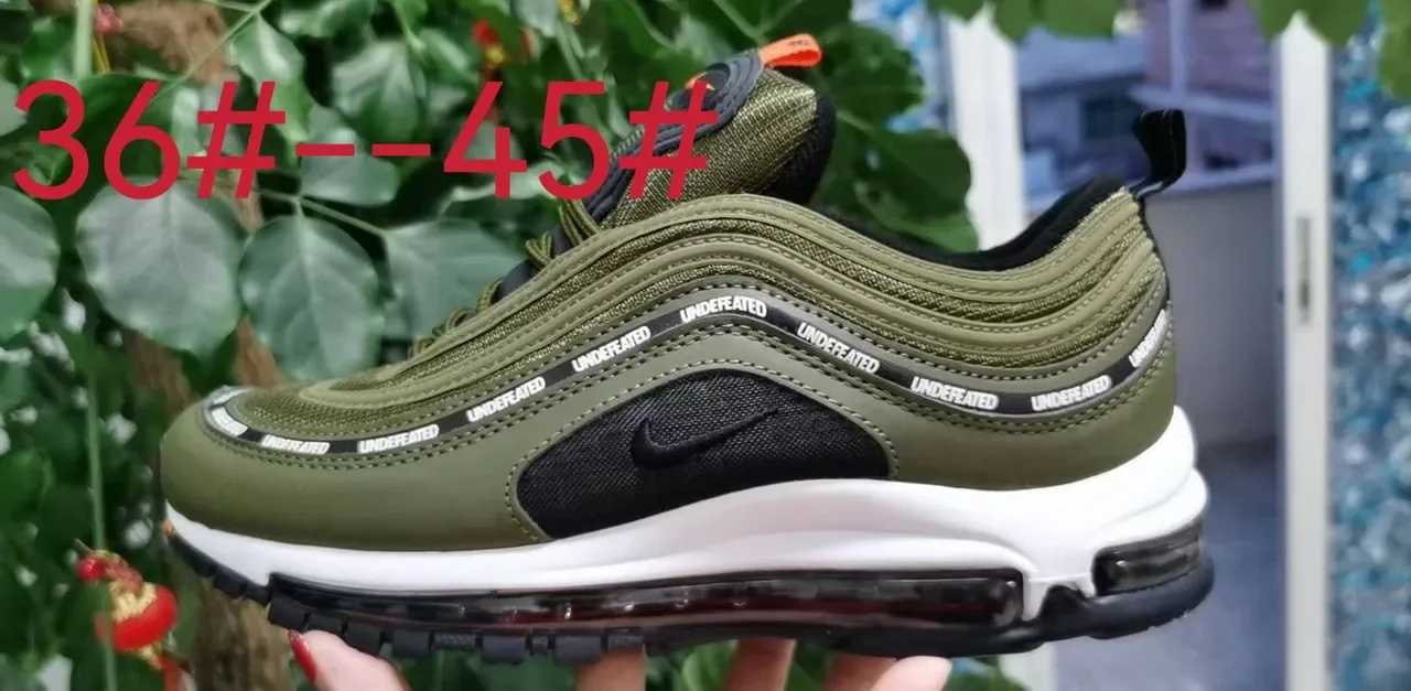 Nike Air Max 97 White Blue Wavy Layered Upper Visible Cushioning Lifestyle Sneakers 20