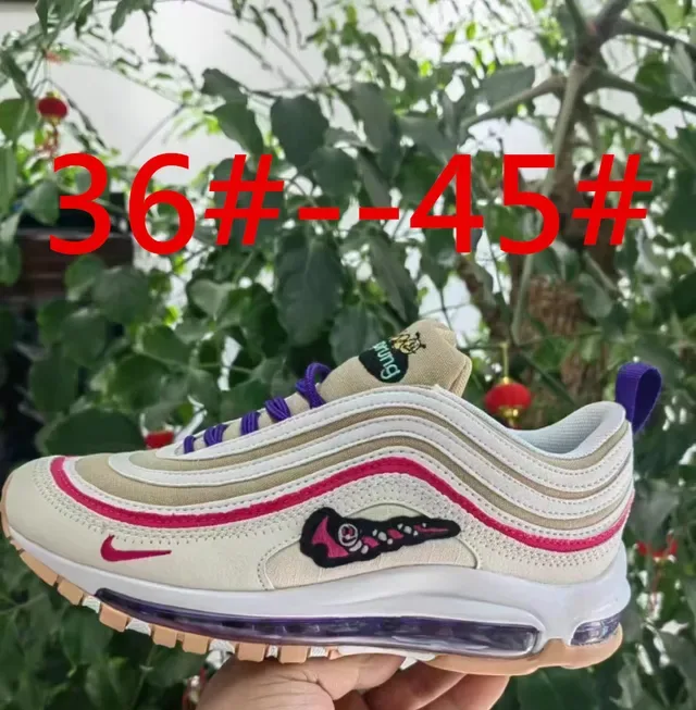 Nike Air Max 97 White Blue Wavy Layered Upper Visible Cushioning Lifestyle Sneakers 21