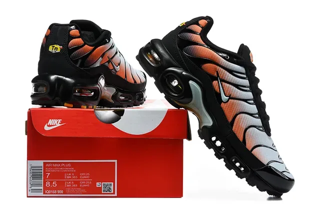 Nike Air Max Plus Orange Black White Lifestyle Sneakers 19