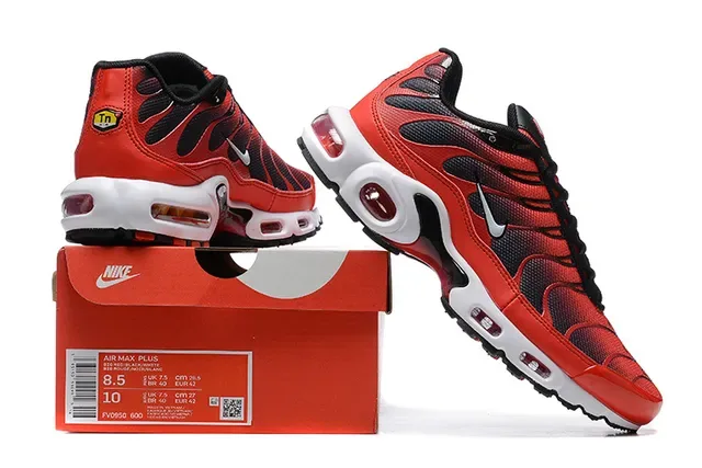 Nike Air Max Plus Red Black Flame Lifestyle Sneakers 6