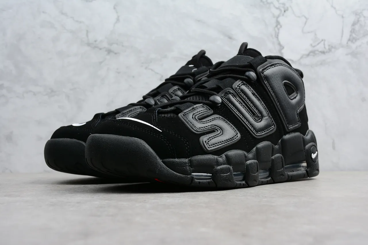 Nike Air More Uptempo Chaussures de basketball noires 9