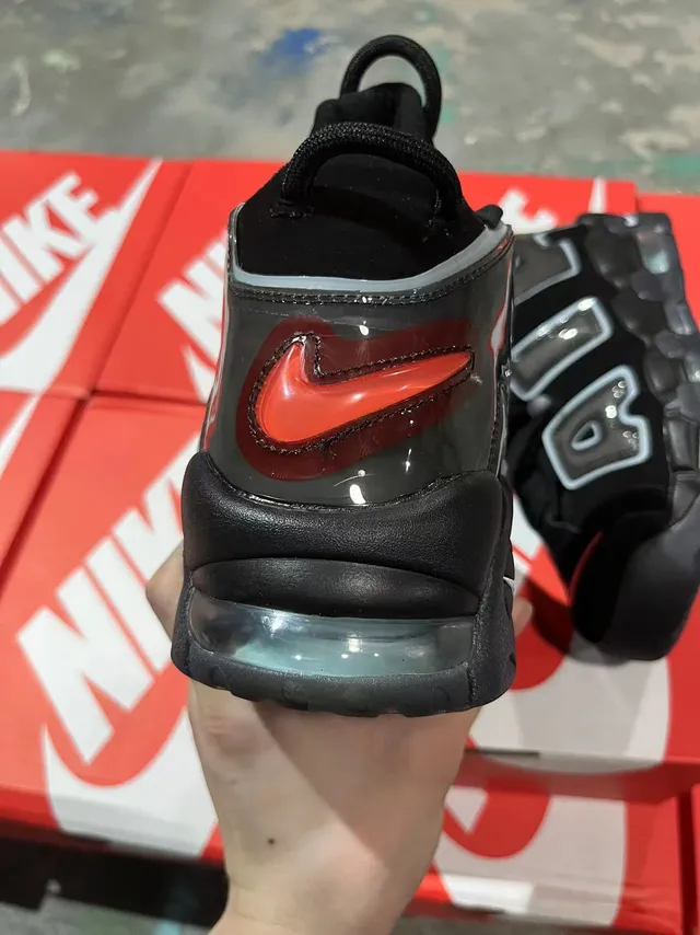 Nike Air More Uptempo Black Gray Translucent Air Basketball Shoes 5