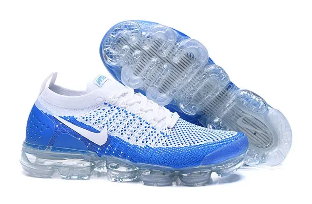 Nike Air VaporMax Chaussures de running bleu et blanc Flyknit 7