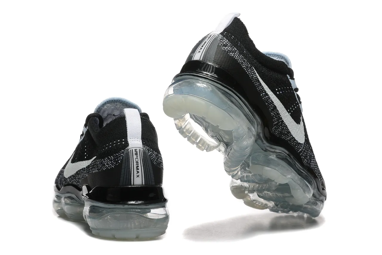 Nike Air VaporMax Flyknit Negros Blancos Transparentes Zapatillas de correr 3