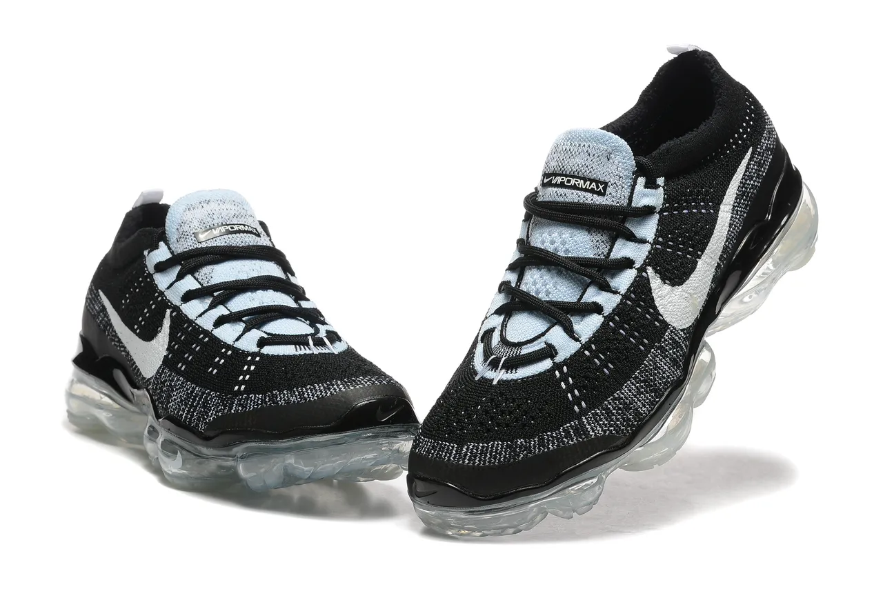 Nike Air VaporMax Flyknit Negros Blancos Transparentes Zapatillas de correr 4