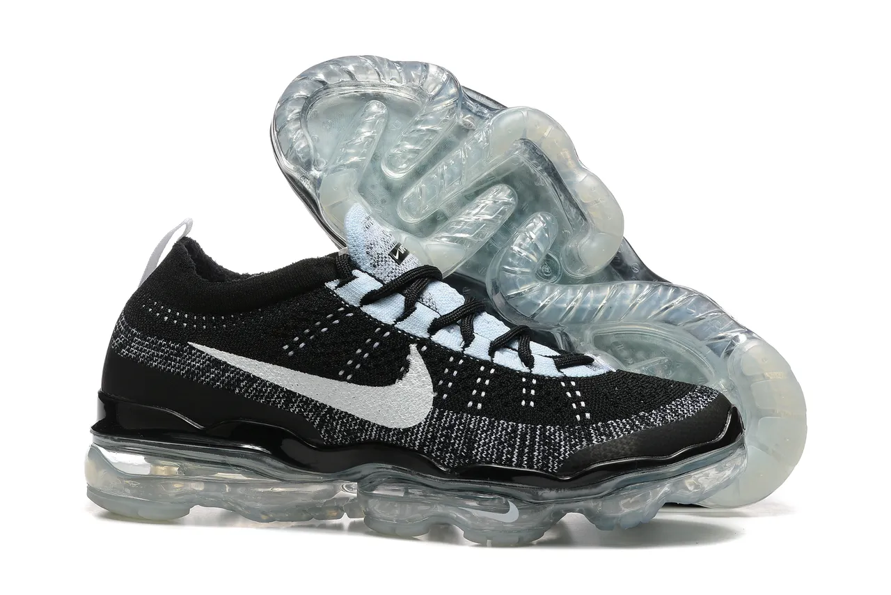 Nike Air VaporMax Flyknit Negros Blancos Transparentes Zapatillas de correr 7