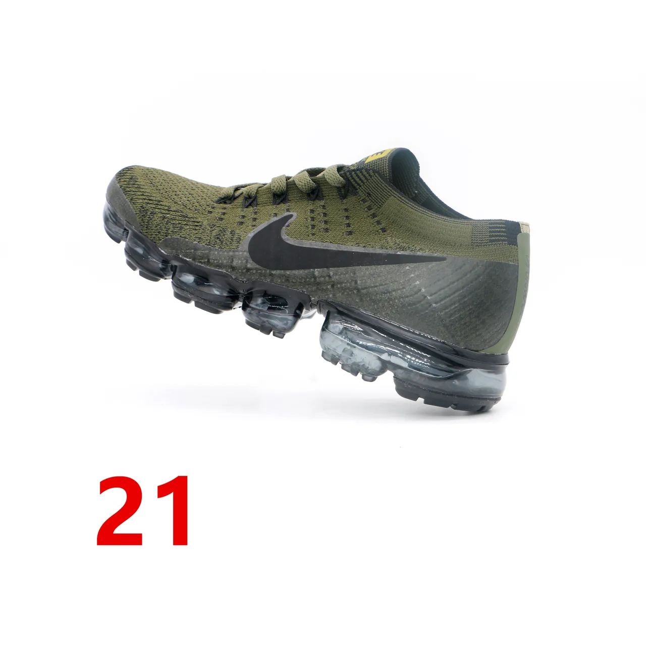 Nike Air VaporMax Flyknit Olive Green and Black Lifestyle Sneakers 2
