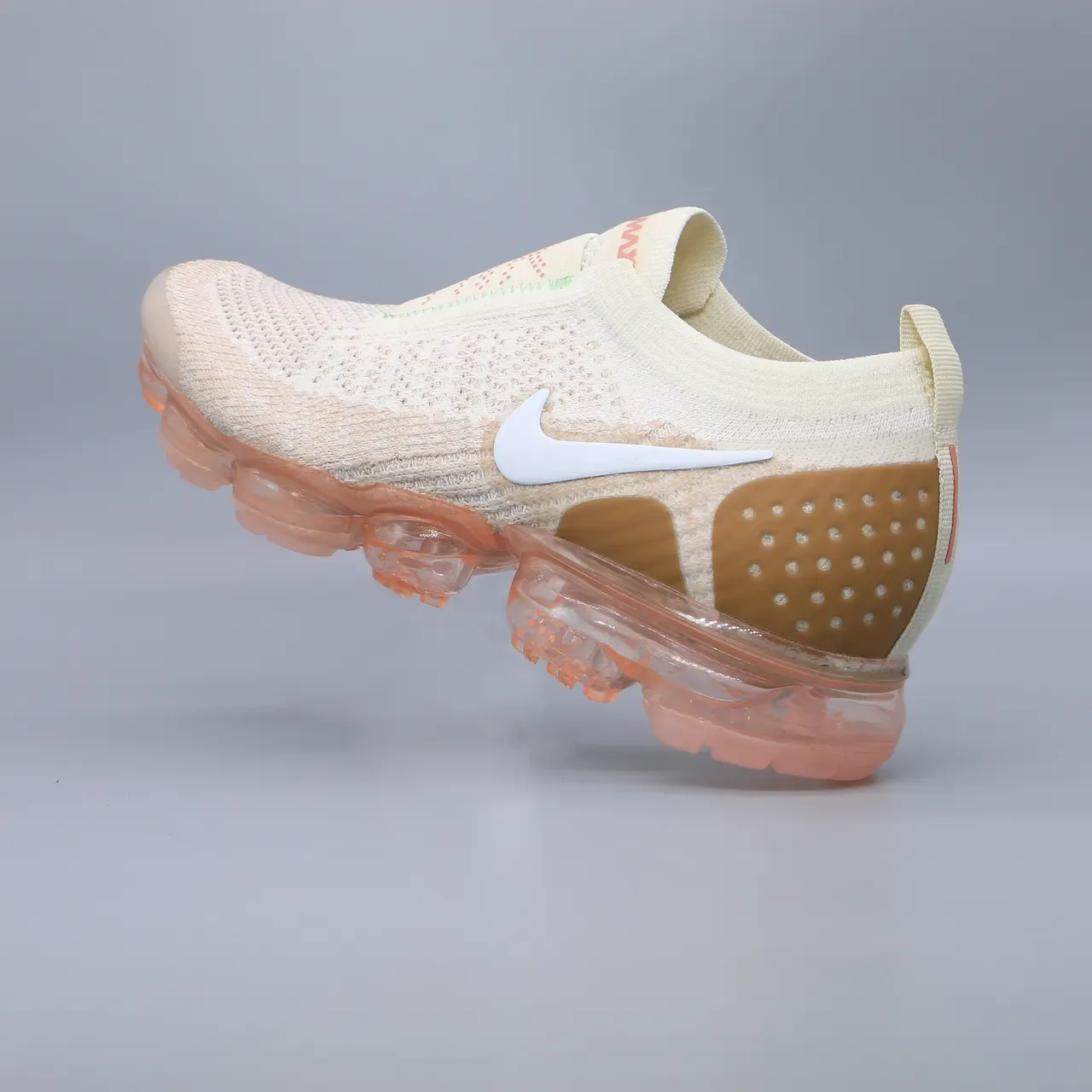Nike Air VaporMax Flyknit Slip-On Beige Peach Lifestyle Sneakers 2