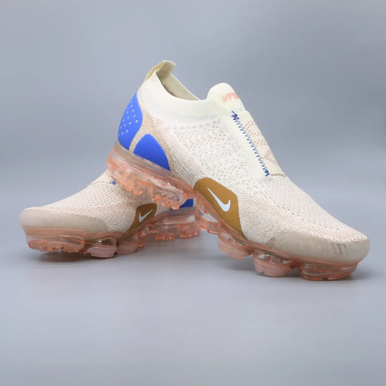 Nike Air VaporMax Flyknit Slip-On Beige Peach Lifestyle Sneakers 3