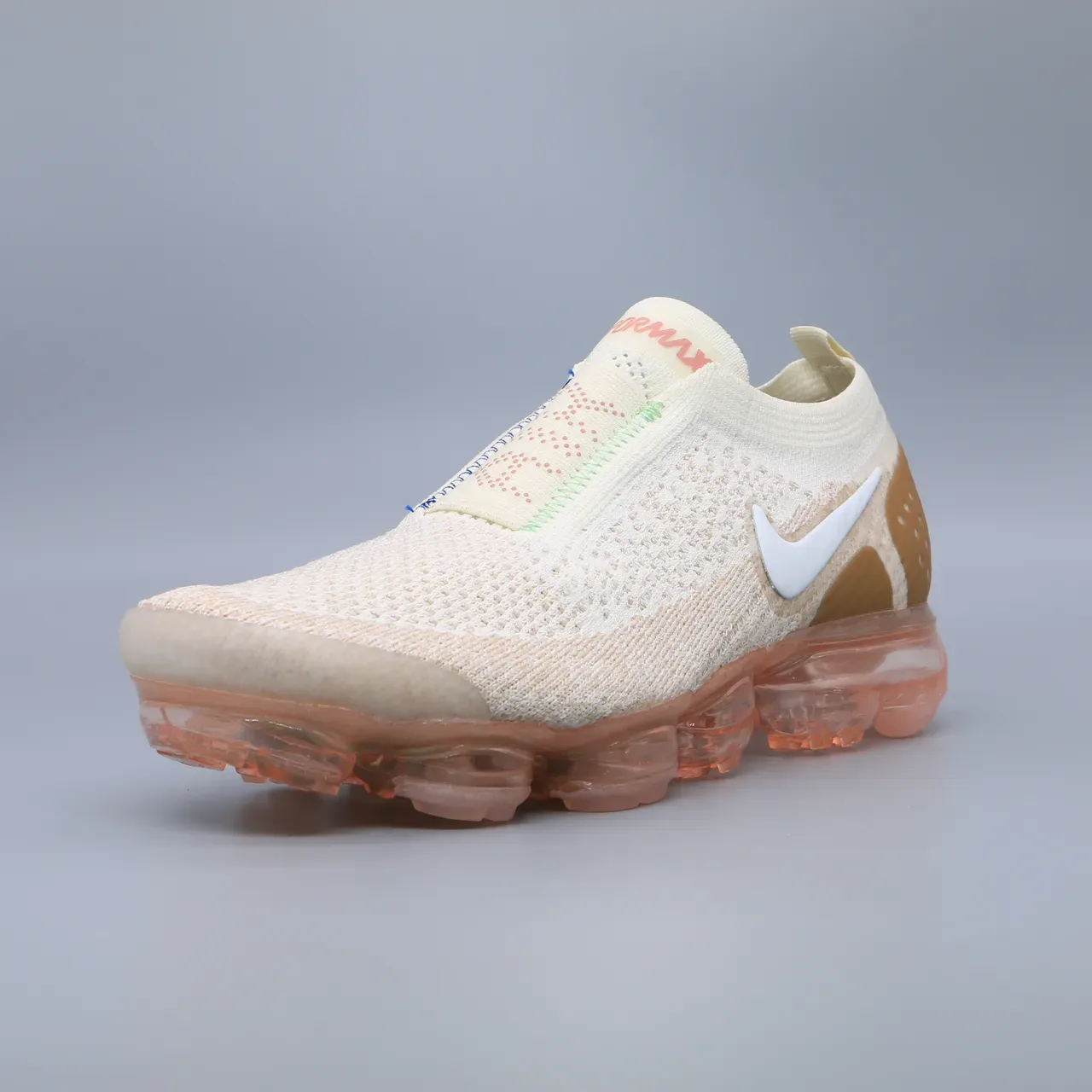 Nike Air VaporMax Flyknit Slip-On Beige Peach Lifestyle Sneakers 8
