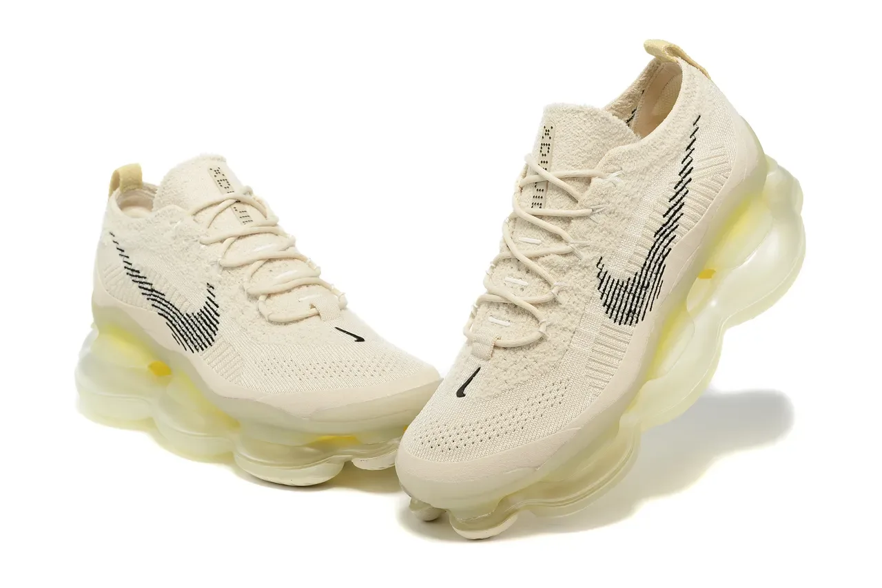 Nike Air VaporMax Plus Beige Yellow Knit Upper Translucent Midsole Lifestyle Sneakers 3