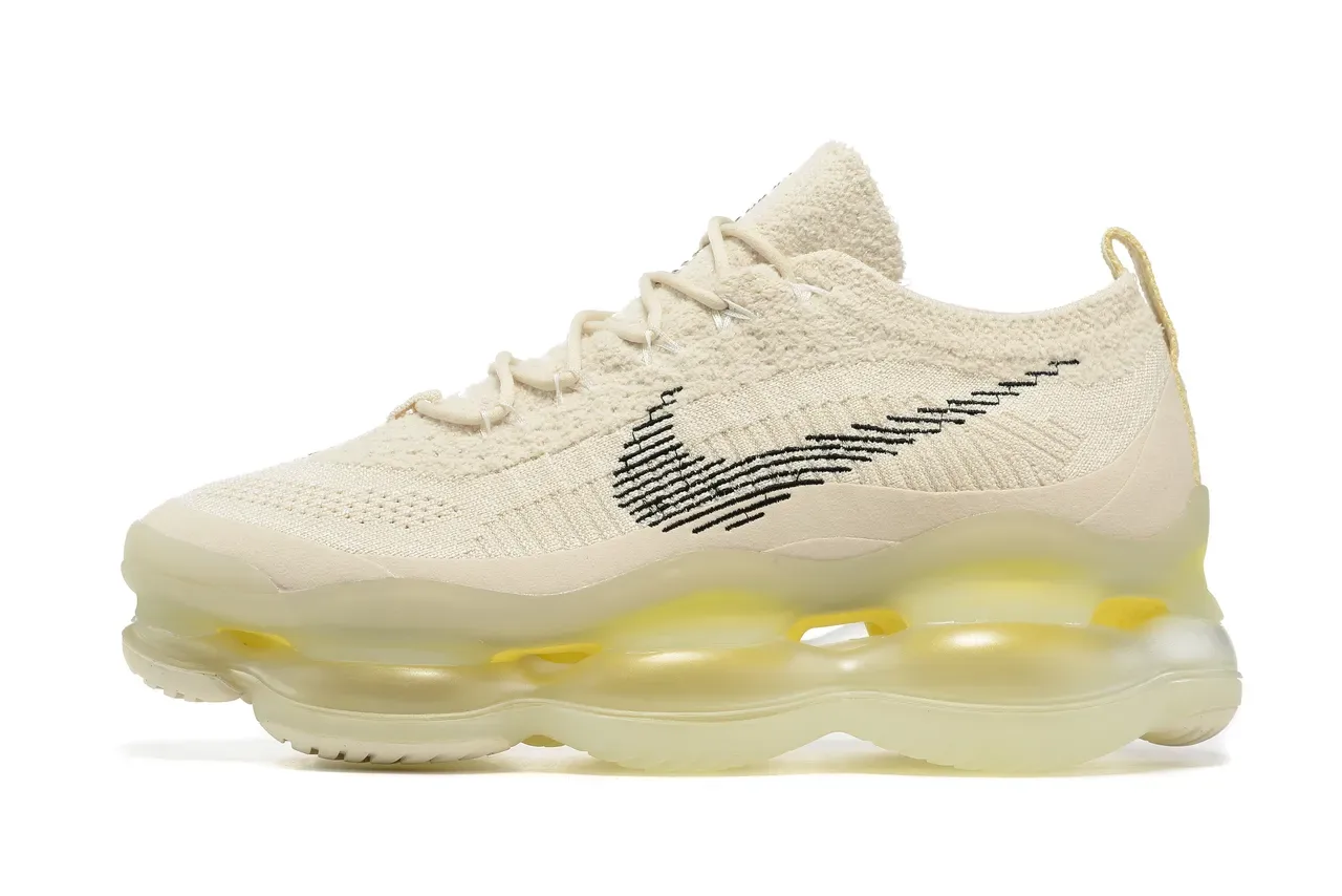 Nike Air VaporMax Plus Beige Yellow Knit Upper Translucent Midsole Lifestyle Sneakers 4