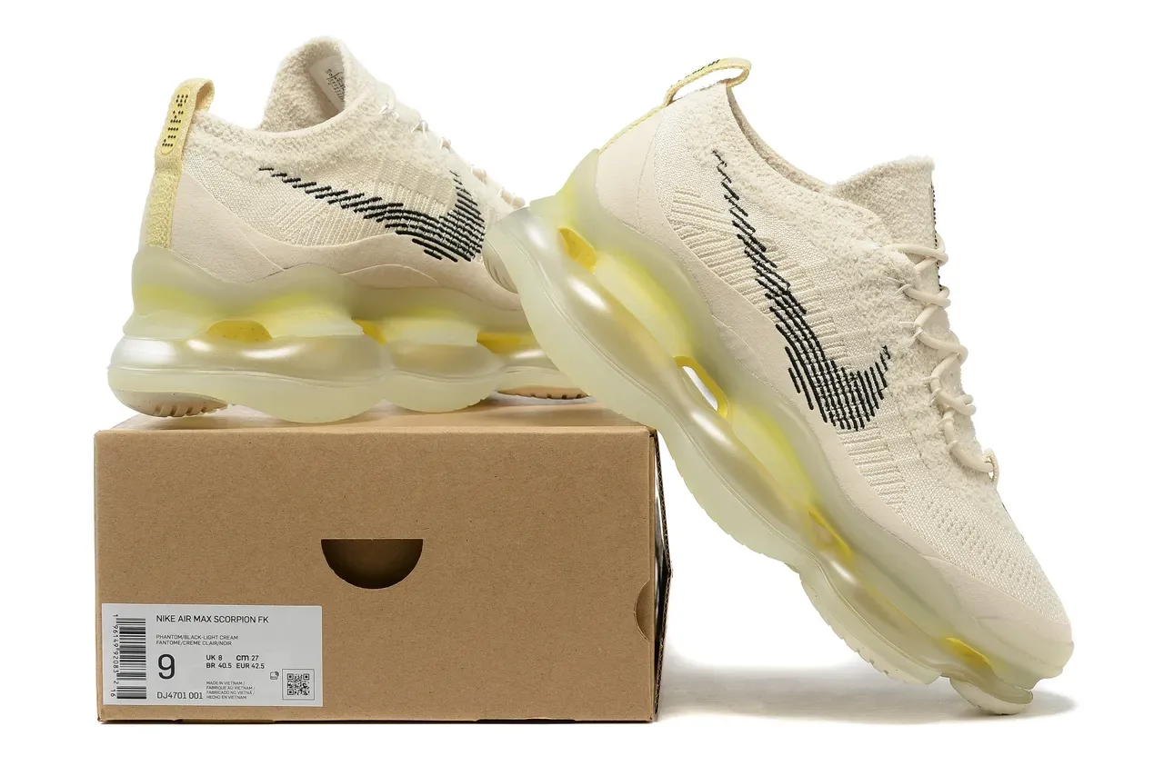 Nike Air VaporMax Plus Beige Yellow Knit Upper Translucent Midsole Lifestyle Sneakers 8