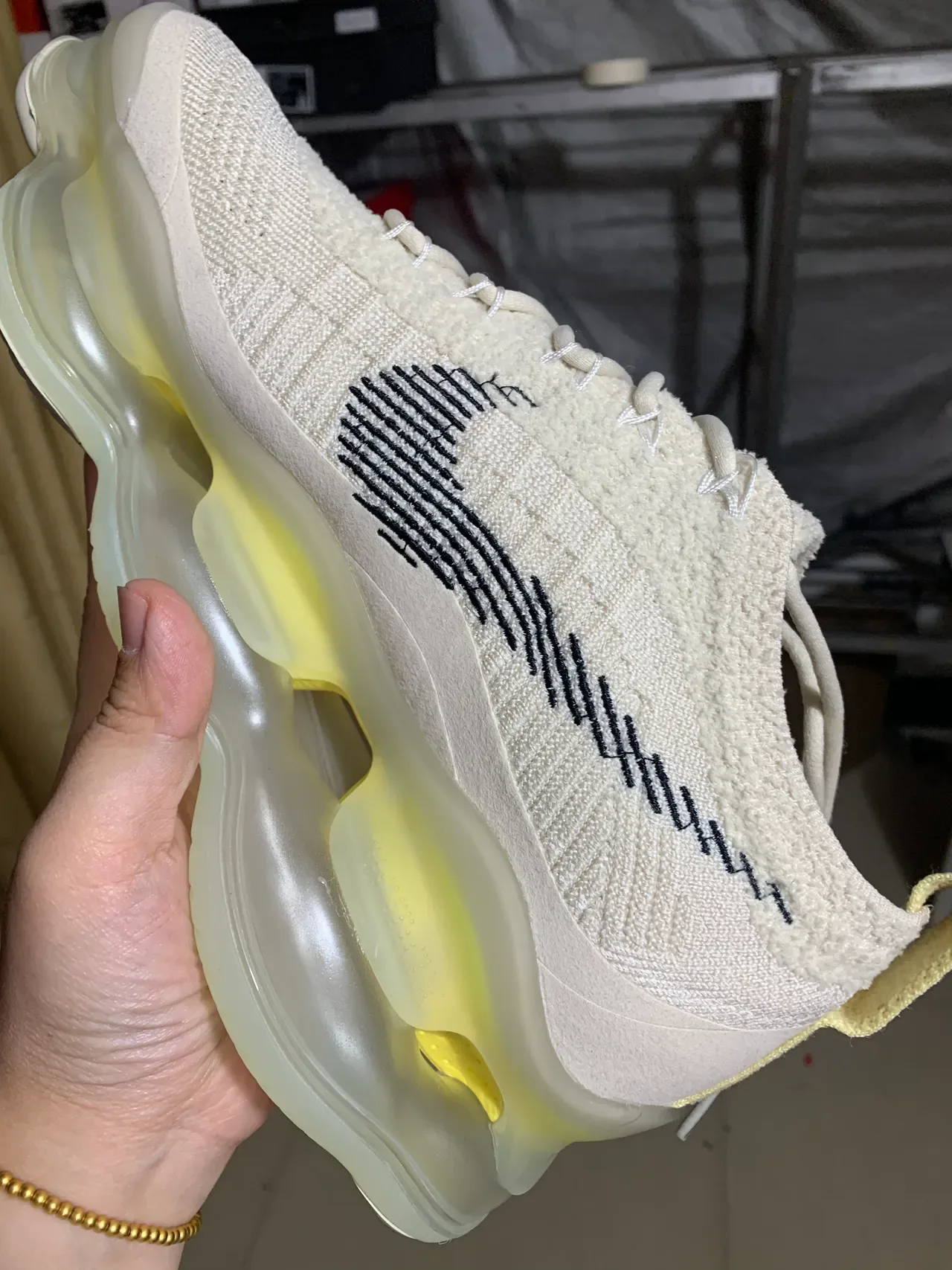 Nike Air VaporMax Plus Beige Yellow Knit Upper Translucent Midsole Lifestyle Sneakers 12