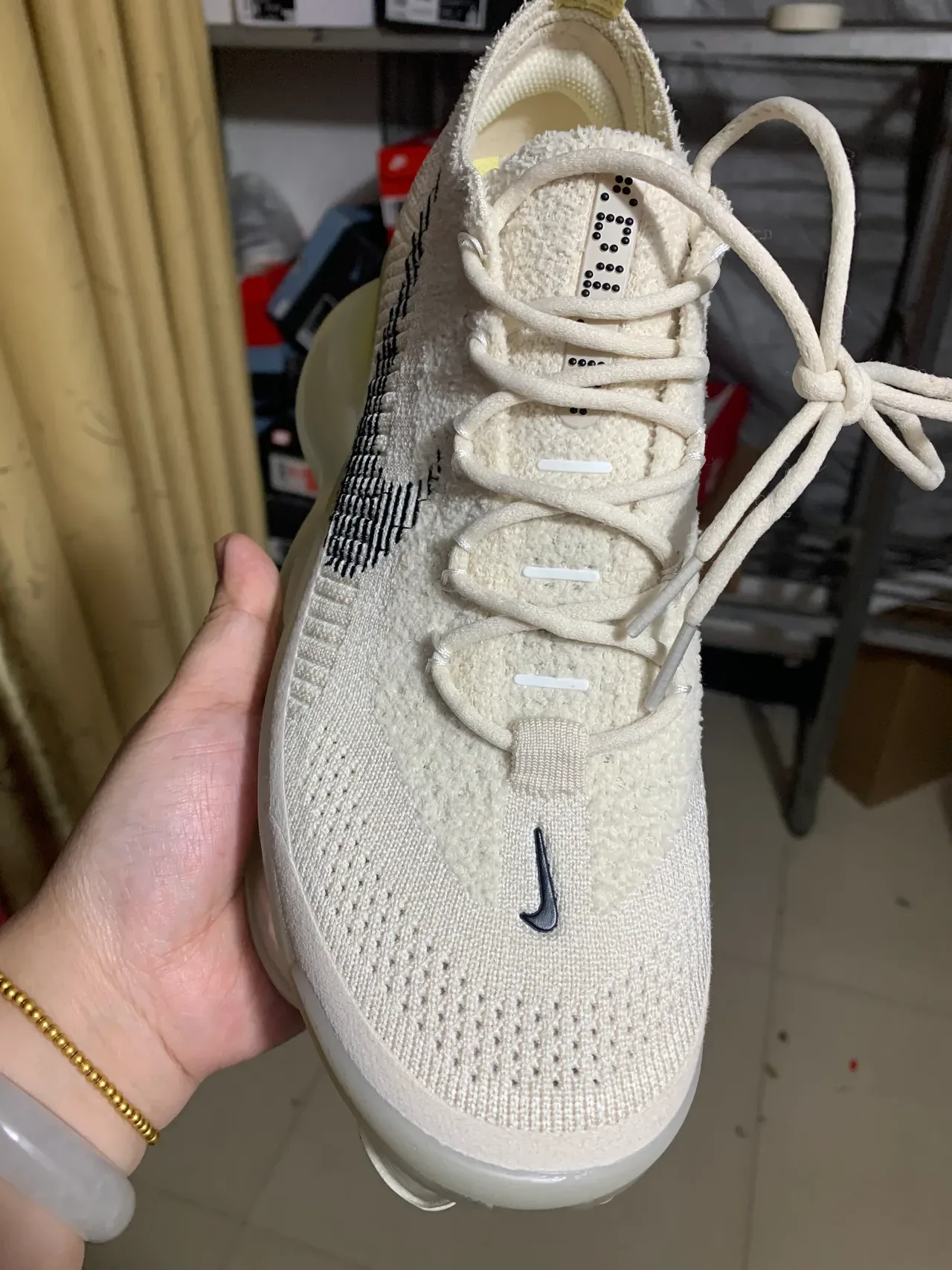 Nike Air VaporMax Plus Beige Yellow Knit Upper Translucent Midsole Lifestyle Sneakers 13
